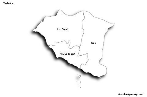 Contoh Peta untuk Melaka (hitam-putih,bayangan)