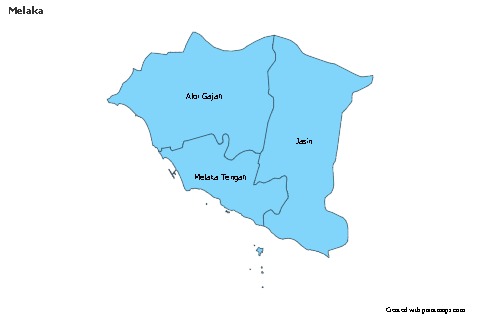 Contoh Peta untuk Melaka (biru)