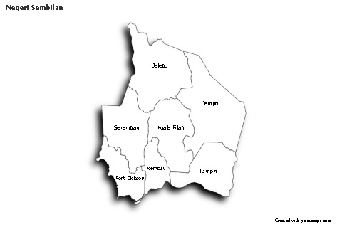 Sample Maps for Negeri Sembilan (black-white,shadowy)
