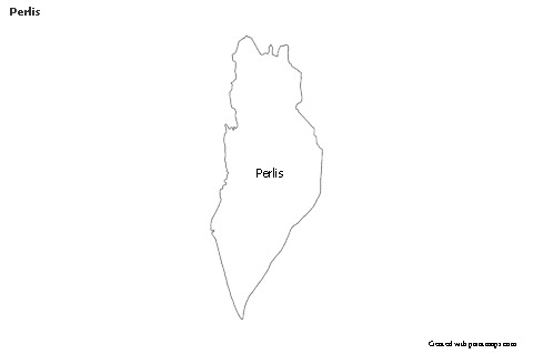 Contoh Peta untuk Perlis (hitam-putih)