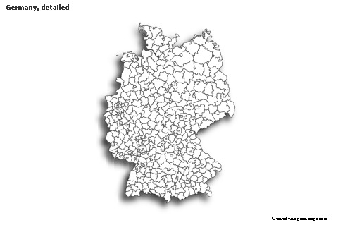 Sample Maps for Germany, detailed (black-white,shadowy)