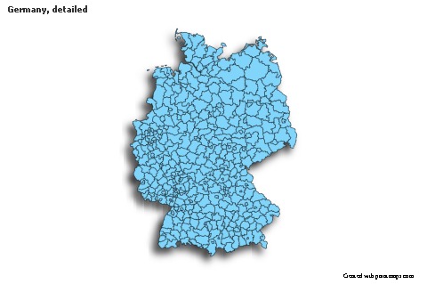 Sample Maps for Germany, detailed (blue,shadowy)