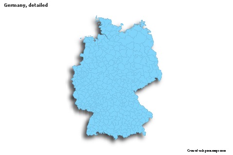 Sample Maps for Germany, detailed (blue,outline,shadowy)