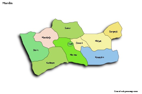Contoh Peta untuk Mardin (berwarna,bayangan)