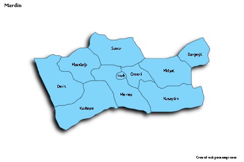 Contoh Peta untuk Mardin (biru,bayangan)