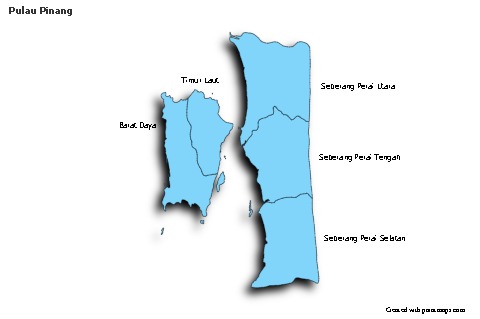 Mapas de muestra para Pulau Pinang (azul,sombrío)