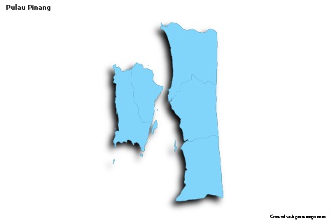 Mapas de muestra para Pulau Pinang (azul,contorno,sombrío)