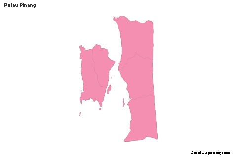 Mapas de muestra para Pulau Pinang (rosa,contorno)