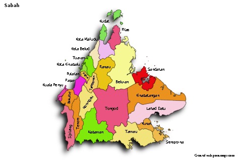 Sample Maps for Sabah (colored,shadowy)