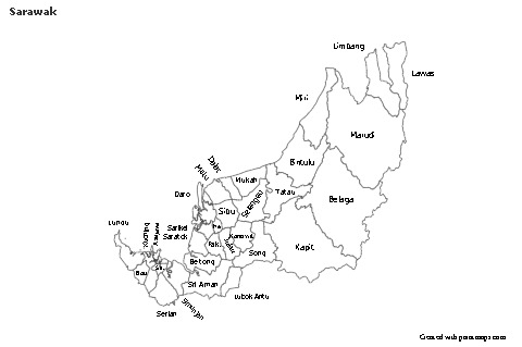 Mapas de muestra para Sarawak (blanco-negro)