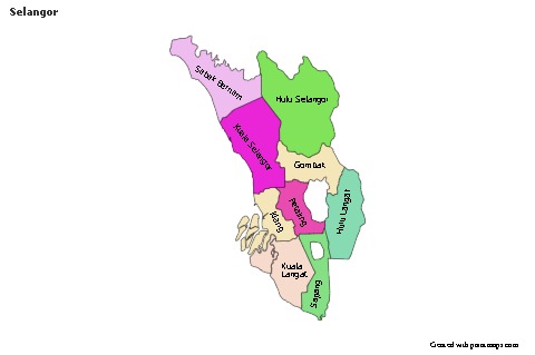Mapas de muestra para Selangor (coloreado)