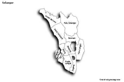 Mapas de muestra para Selangor (blanco-negro)