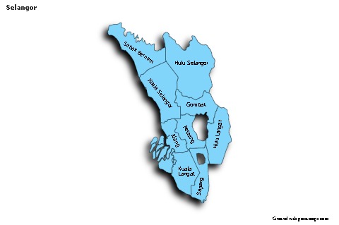 Mapas de muestra para Selangor (azul,sombrío)