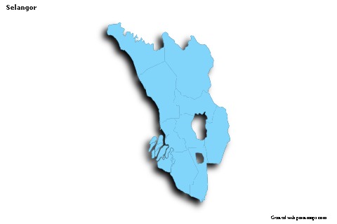 Mapas de muestra para Selangor (azul,contorno,sombrío)