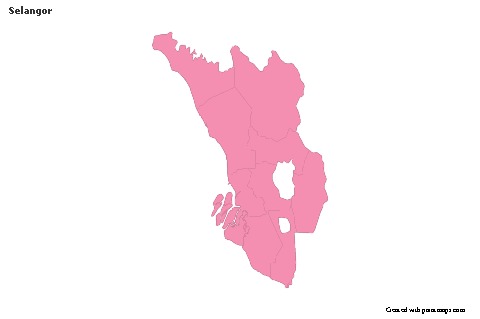 Mapas de muestra para Selangor (rosa,contorno)