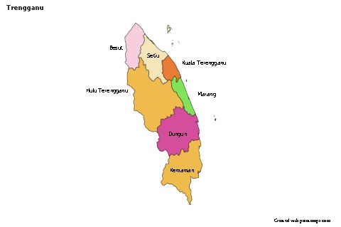 Mapas de muestra para Trengganu (coloreado)