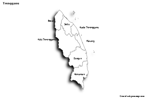 Mapas de muestra para Trengganu (blanco-negro)