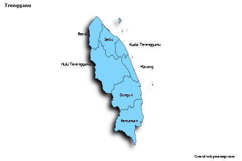 Mapas de muestra para Trengganu (azul,sombrío)