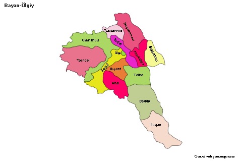 Sample Maps for Bayan-Ölgiy (colored)