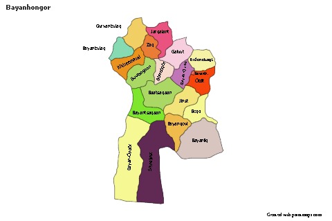Contoh Peta untuk Bayanhongor (berwarna)