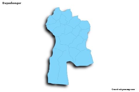 Contoh Peta untuk Bayanhongor (biru,garis luar,bayangan)