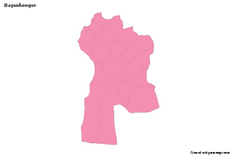 Contoh Peta untuk Bayanhongor (merah jambu,garis besar)