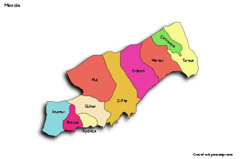 Sample Maps for Mersin (colored,shadowy)