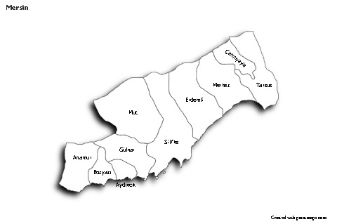 Sample Maps for Mersin (black-white,shadowy)