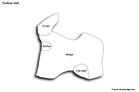Sample Maps for Darhan-Uul (black-white,shadowy)