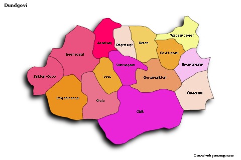 Sample Maps for Dundgovi (colored,shadowy)