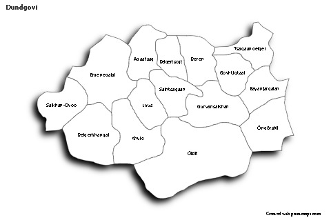 Sample Maps for Dundgovi (black-white,shadowy)