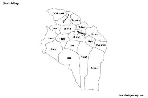 Govi-Altay için Örnek Haritalar (siyah-beyaz)