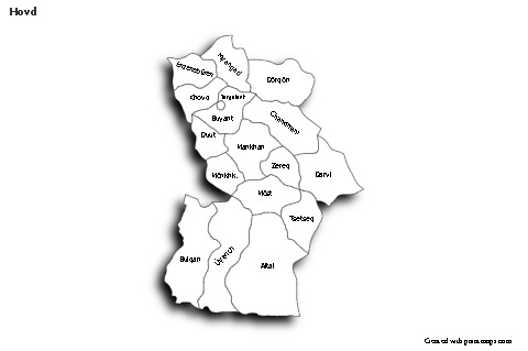 Sample Maps for Hovd (black-white,shadowy)