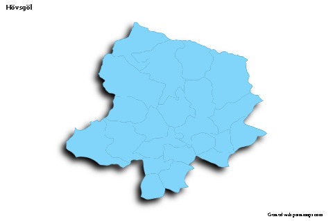 Contoh Peta untuk Hövsgöl (biru,garis luar,bayangan)