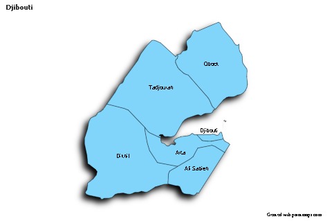 Sample Maps for Djibouti (blue,shadowy)
