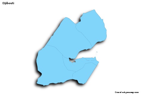 Sample Maps for Djibouti (blue,outline,shadowy)