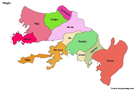 Mugla için Örnek Haritalar (renkli)