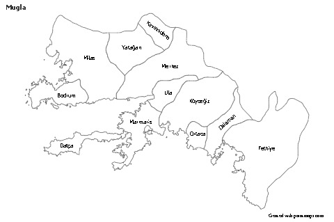 Mugla için Örnek Haritalar (siyah-beyaz)