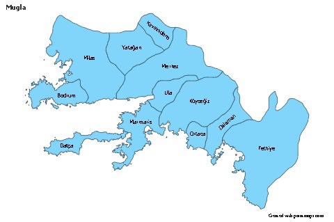 Mugla için Örnek Haritalar (mavi)