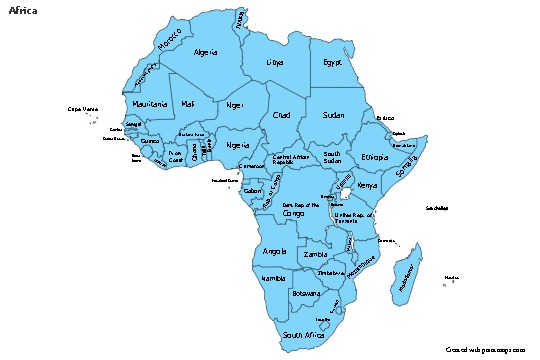 Afrika için Örnek Haritalar (mavi)