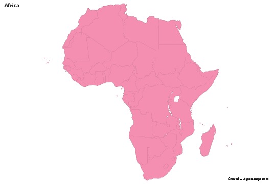 Afrika için Örnek Haritalar (pembe,anahat)