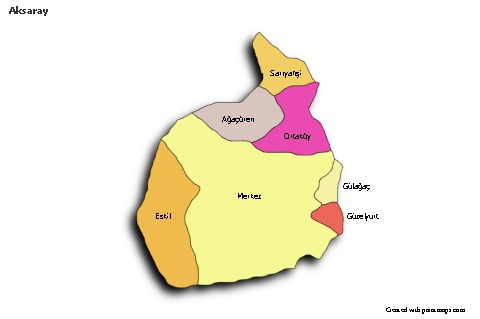 Sample Maps for Aksaray (colored,shadowy)