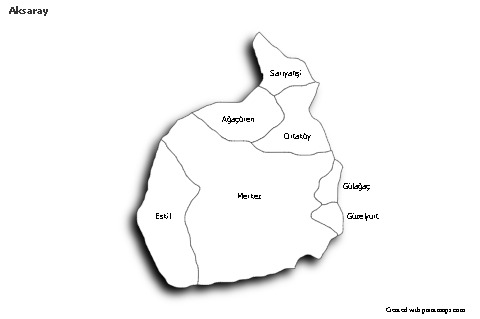 Sample Maps for Aksaray (black-white,shadowy)