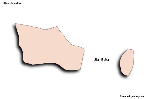 Contoh Peta untuk Ulaanbaatar (berwarna,bayangan)