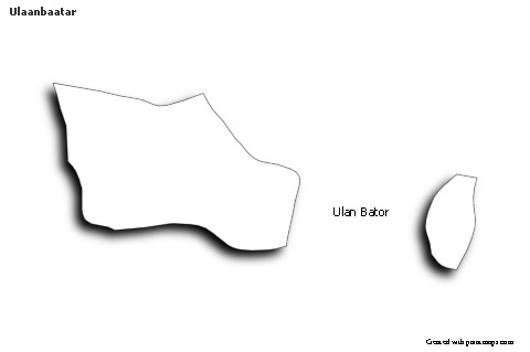Contoh Peta untuk Ulaanbaatar (hitam-putih,bayangan)