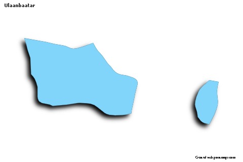 Contoh Peta untuk Ulaanbaatar (biru,garis luar,bayangan)
