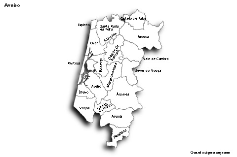 Exemplos de mapas para Aveiro (preto-branco,sombra)