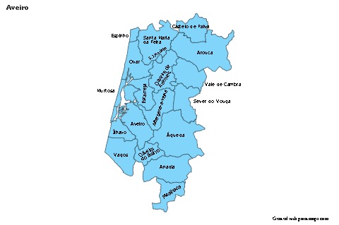 Exemplos de mapas para Aveiro (azul)
