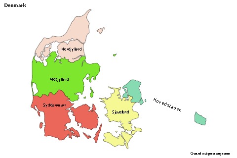 Contoh Peta untuk Denmark (berwarna)