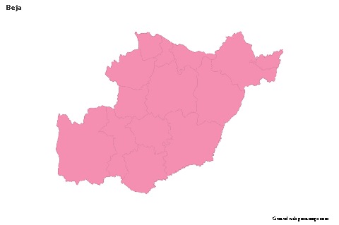Sample Maps for Beja (pink,outline)